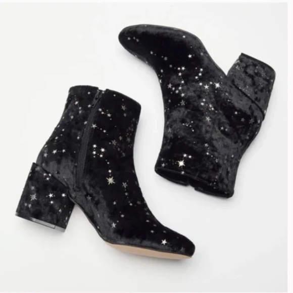 Margot Constellations Stars Moon Boho Velvet Peasant Hipster Hippie Art Boots - Picture 3 of 4